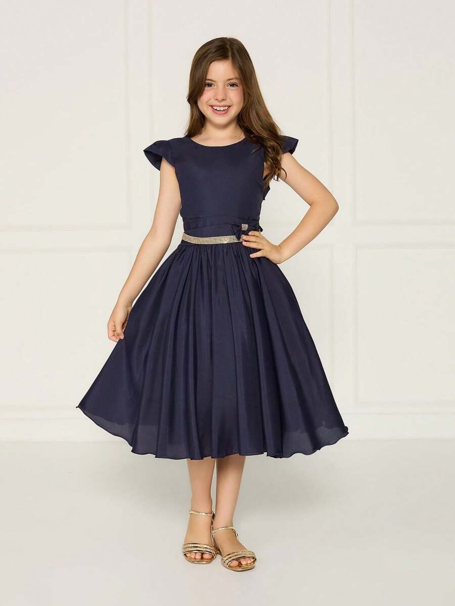 Girls Dresses - Teal Blue - View 1