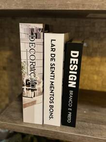 Kit With 3 Fake Books Desk Book Organizer Box Decorative Object Holder - CASA - Ver 4