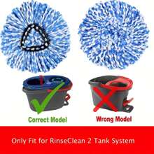 1/2pcs Rotary Mop Replacement Mop Head, Compatible With O-Cedar/ Easywring Spin Mop, 2pcs Super Microfiber Mop Head Refill - Blue - View 4