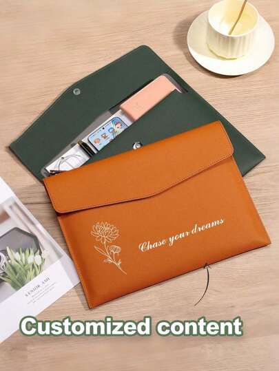 حافظة مستندات A4 مخصصة، حقيبة مستندات من الجلد، ملف مجلد مخصص، حقيبة تخزين سميكة بزر ضاغط مقاومة للماء لمكتب الأعمال، متوفرة بألوان متعددة، عودة إلى المدرسة، لوازم مدرسية، متعددة الوظائف، زخرفية، قابلة لإعادة الاستخدام، حديثة، ملونة، جميلة، عتيقة، كرتونية، كاواييي، مخصصة، شخصية، فريدة، مخصصة، للعمال، للعملاء، للطلاب، للأعمال/العمل/المكتب، للمدرسة