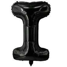 16 英寸黑色字母和数字气球铝箔氦气黑色字母派对气球聚酯薄膜气球字母和数字气球铝箔适用于生日婚礼周年派对装饰 - 黑色 - 查看 46