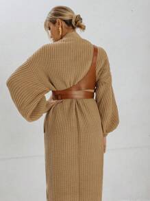 Cinturón de mujer de moda casual de piel sintética, diseño minimalista de un solo hombro en color marrón, adecuado como accesorio para atuendos de negocios y casuales, estilo "Ins"
