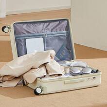 New Multifunctional Travel Suitcase 20" & 24" Large Capacity Coded Lock Leather Trolley Luggage Box, Essential For Men Traveling - Silver - View 4