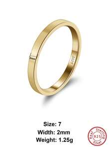 1枚简约优雅的925纯银/14K金/银永恒戒指，3毫米宽，光泽亮丽，适合日常佩戴，也适合生日派对、圣诞节、情侣戒指和周年纪念日礼物。