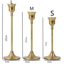 3 stuks/set gouden kaarsenhouders, vintage messing metalen taps toelopende kaarsenhouders, moderne hoge pilaar kaarsenstandaard, decoratieve kaarsenhouders voor tafeldecoratie, bruiloftsfeest