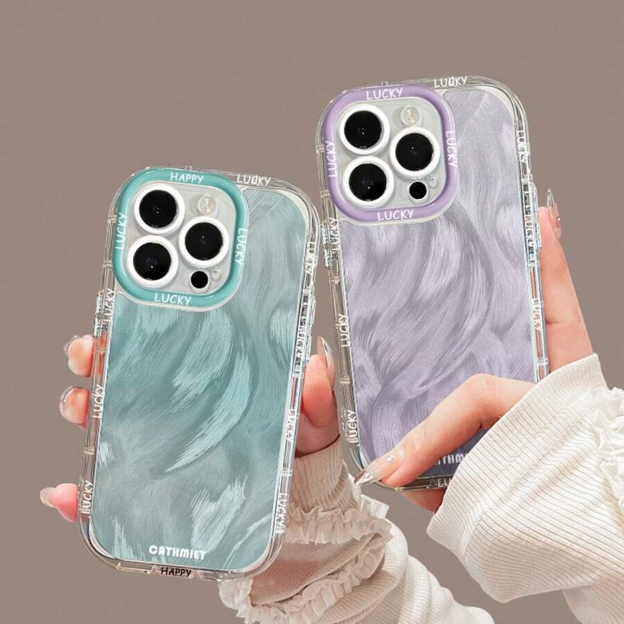 Funda protectora de chifón simple con degradado compatible con iPhone 16 Pro Max/15 Plus, funda de teléfono con estilo anti caídas compatible con iPhone 14, 13, 11