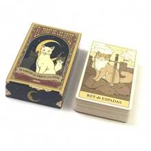 Un conjunto de 78 cartas de tarot en español titulado "Los gatos dominan la Tierra", perfecto para juegos de adivinación, regalos de fiesta y regalos de cumpleaños. - Color de la foto - Ver 3