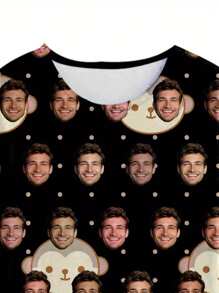 Spring New Men's Custom Pajamas Set, Round Neck Pullover Shirt And Shorts, Simple Personalized Comfortable Homewear - Multicolor - View 3