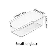 1 件透明简约设计家用办公桌收纳盒，带手柄的塑料储物盒 - 無色 - 查看 9