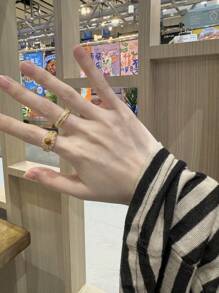 1pc Three-Layer Wrap-Around Micro-Set Rhinestone Brushed Ring, Unique Index Finger Ring, Fashionable Personalized, High-End