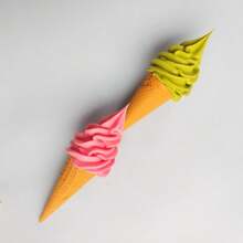 1pc Realistic Artificial Ice Cream Model Cone, Handmade High-Quality Lifelike Fake Food Toy, Dessert Shop Prop, Party Decor, Cute Cartoon Gift, PVC Strawberry, Mango, Chocolate, Matcha Ice Cream Photography Prop Gifts Birthday Graduation - Multicolor - View 6