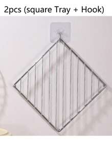 1pc Square Trivet, Heat-Resistant Kitchen Table Mat, Coaster,Kitchenware Pallet - Silver - View 4