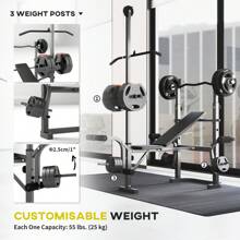 SPORTNOW Adjustable Weight Bench With Bench Press Rack, Preacher Curl Bench, Leg Extension And Lat Pull Down Machine, Incline Or Flat Workout Bench For Home Gym Strength Training Weight Lifting - Negro - Ver 5