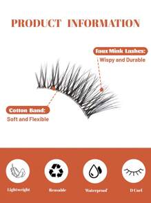 5 Pairs B29 Wispy Cat Eye Natural Short False Eyelashes With Transparent Band, Faux Mink Lashes Strip Lashes, Lashes, Eyelashes, Fake Lashes - Cat Eye Lashes - View 3