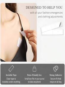 Disposable Use Invisible Fashion Tapes - Neckline Coverage, Anti-Slip Clothing Adhesive Stickers, Chest Area Fixed Tape With Strong Glue - White - View 1
