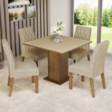 MADESA Dining Table & Chair Sets - Brown and Beige - View 2