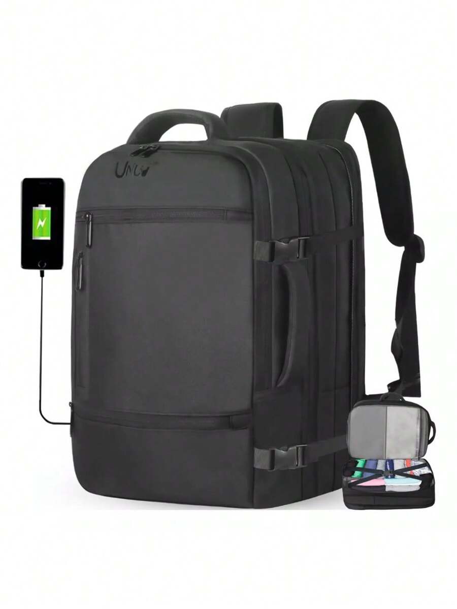 Mochila Uniuni Impermeable Expandible De Viaje Antirrobo - Negro - Ver 1
