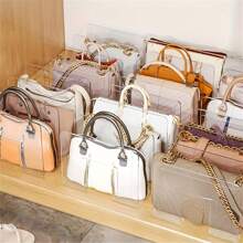 1pc Plastic Clear Bag Storage Divider, Acrylic Closet Finishing Divider, Purse Handbag Storage Rack, Transparent Bag Organizer Stand