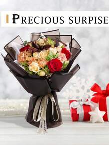 MEHELANY 20/10/5/1张/包 花卉包装纸 - 防水花束包装纸，适用于情人节、DIY手工制作、花卉用品、婚礼、生日礼物包装、礼品包装、花束包装、DIY插花、母亲节、生日、婚礼、毕业典礼和周年纪念日 - 黑色 - 查看 4