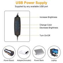 LED Desk Lamp With Clamp And Round Base,Eye Caring Table Lamp With Swing Arm,3 Color Modes,Memory Function, Desk Light For Home Office With USB Adapter Black - Black - View 4