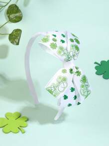 1 stuk schattige groene klaverprint strik haarband meisjes haaraccessoires