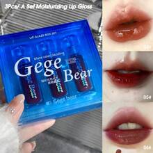 Gege Bear 1Pc冰桶晶莹透亮唇彩，保湿滋润不易脱妆不掉色，秋冬季女士液体唇膏 - 彩色 - 查看 17