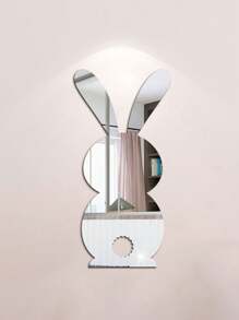 1 件亚克力复活节兔子镜面墙贴，3D 自粘节日装饰壁画，适用于客厅、卧室、书房、餐厅、防水、墙壁装饰