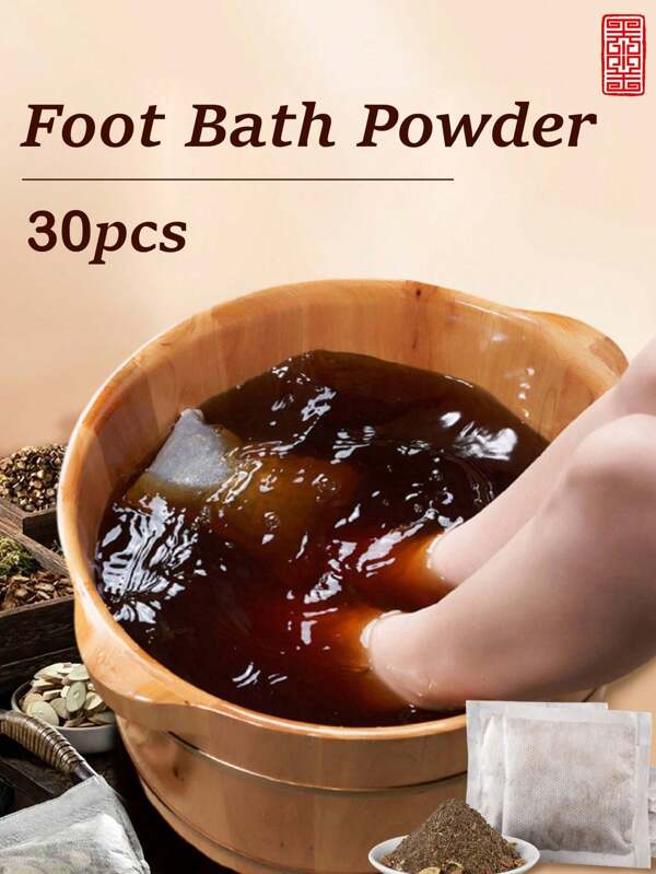 30pcs, Foot Bath Powder, Foot Bath Medicine Bag, Herbal Foot Bath Medicine Bag, Wormwood, Ginger, Safflower, Herbal Medicine, Dispel Dampness And Cold, Unisex