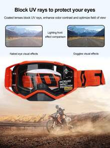 1pc Motocross Goggles, Dirt Bike Motorcycle Glasses, Off-Road MX ATV Skiing Cycling Eyeglasses, Outdoor Sports Helmet Masks, High-Definition Lens Motorcycle Goggles,Men's And Women's Gifts