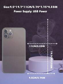 1 件 USB 桌面 3D 卡通装饰夜灯，LED 暖光台灯，适合作为女孩的生日或感恩节礼物