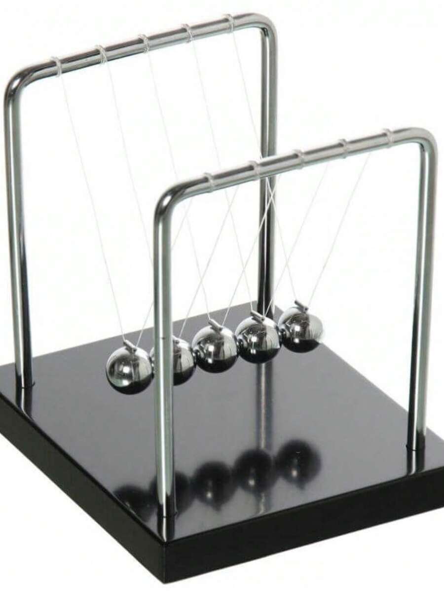 Pendulo De Newton Escritório Sala Enfeite Mesa Decoração Cor Preto - Multicolorido - Visão 1