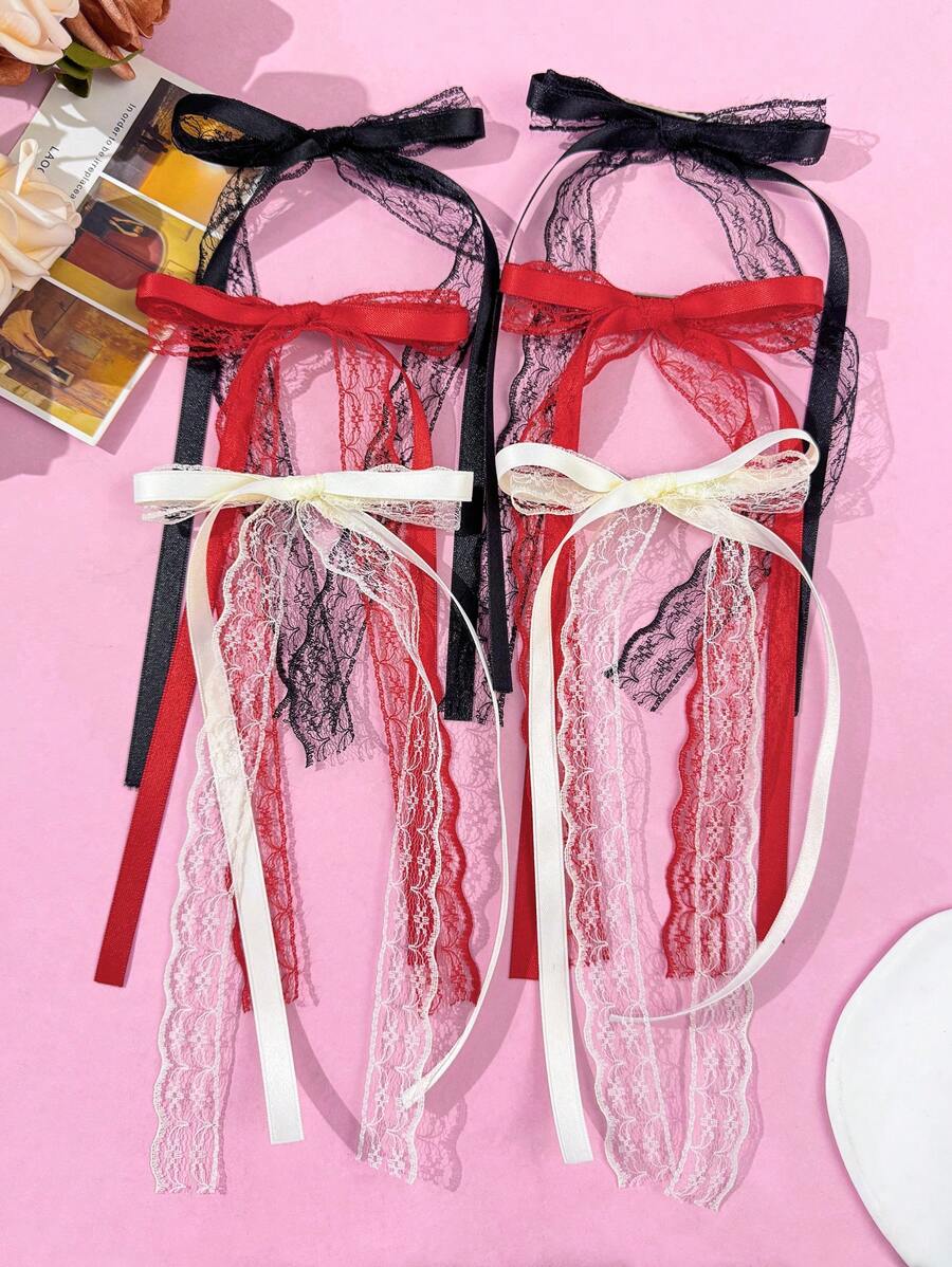 2件套女士时尚优雅休闲纯色蕾丝蝴蝶结发夹,合金鳄鱼夹,适合通勤、聚会、生日、外出等各种场合,可作为送给闺蜜的礼物,也可作为发饰、发夹、学生用品、学院风、蝴蝶结、可爱、优雅、冬季女装、头部配饰、夏季、假期、旅行、节日、派对等场合佩戴。 - 彩色 - 查看 1
