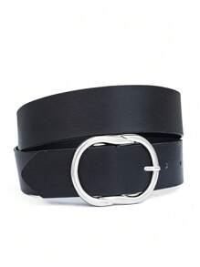 1pc Women's Rhinestone Decor Wide Leather Belt, Elegant Street Style Versatile For Jeans, Shirts, Coats, Suitable For Shopping, Casual, Holiday, Party