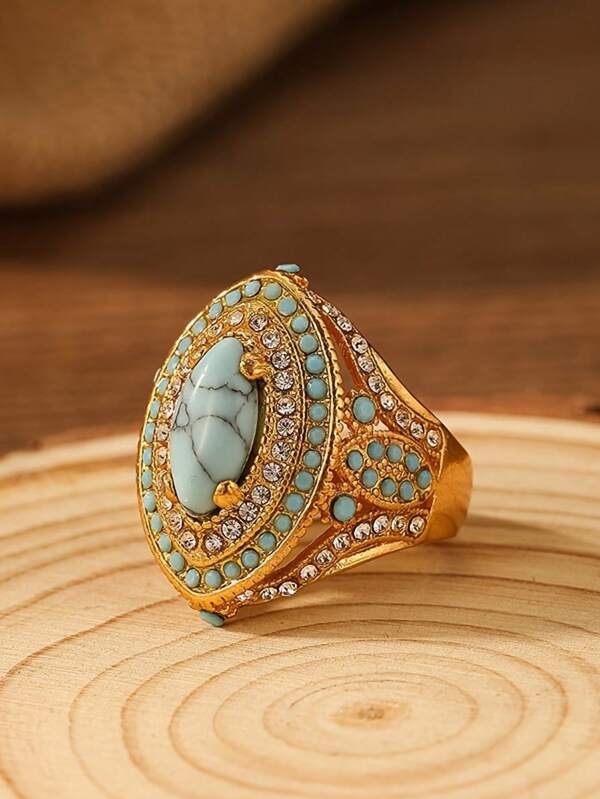 1pc Fashion Creative Elegant Unique Design Boho Engagement/Wedding Ring For Women, Ideal For Everyday Wear