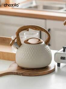 choxila 1 件茶壶，不锈钢鸣笛水壶，3L 茶壶水壶适用于燃气灶，用于烧水、咖啡和茶