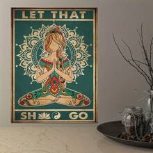 1 Pieza Póster de Impresión de Pintura en Lienzo Vintage, Chica de Yoga Inspiradora Let That Damn Stay Wild Moon Arte de Pared para Niños, Adecuado para Decoración del Hogar Decoración de Habitaciones Póster en Lienzo, Sin Marco - transparente - Ver 9