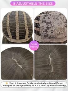 SHUDUO 1 件合成耐热短波假发棕色假发，12 英寸，带刘海，由纤维制成，适合日常使用，自然逼真的假发（不含配件）