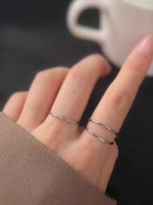 1pc Minimalist S925 Sterling Silver Gold Plated Ultra- Micro Pave Cubic Zirconia Couple Ring, Delicate Luxury Ring