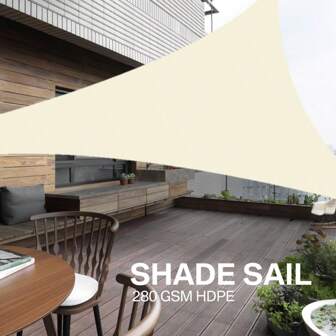 Vattentät triangelsolskyddssegel med 98 % UV-skydd, markistak för uteplats, trädgård, pool, utomhuscamping - Inkluderar DIY-installationslinor