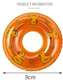 5/10 قطعة دائرة سباحة قابلة للنفخ بشكل بطة وبطاطا على شكل دونات للاستخدام في حمامات السباحة والألعاب المائية الصيفية - متعدد الألوان - مشاهدة 7