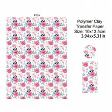 Natural Series Flowers Leaves Colored Pattern Polymer Clay Transfer Paper Disposable Stickers Printing Paper Earrings Making