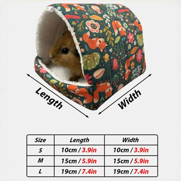 Cama para dormir con estampado cálido para otoño e invierno, nido Triangular para mascota, pájaro, loro, conejo, ardilla, conejillo de indias, jaula colgante para hámster
