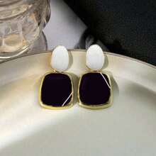 2 piezas Aretes cuadrados minimalistas y a la moda, joyería para fiesta y eventos