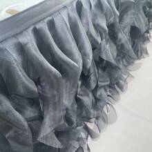 Tulle Ruffle Table Skirt, Mesh Curly Willow Table Skirt Decor, Suitable For Rectangular Tables, Fit For Girls Birthday Party, Baby Christening, Cake, Wedding Bride, Event Party Decoration