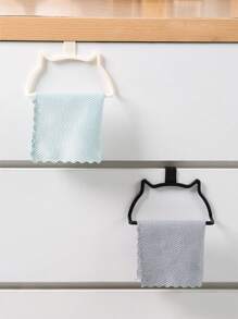 1 cái [Móc treo khăn hình mèo con một thanh] Móc treo khăn hình mèo con đáng yêu Không cần khoan Móc treo cửa sau thanh đơn Giá để đồ nhà tắm Giá treo khăn bằng nhựa cho đồ dùng nhà bếp - Nhiều màu - Xem 2