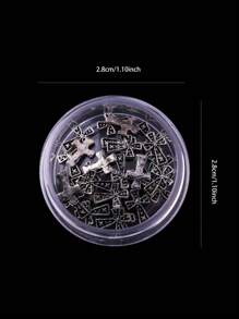 网红新款日系美甲饰品朋克风复古金属暗黑金属美甲饰品指甲装饰材料DIY合金配件 - 銀色 - 查看 11