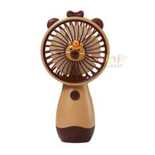 Mini portátil y adorable, con carga USB, este ventilador de escritorio con soporte es ideal para viajar. Ofrece tres niveles de velocidad del viento. Perfecto para actividades al aire libre en verano. La base del ventilador es desmontable (marrón/caqui). - Caqui - Ver 10