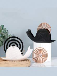 Supporto per spirali antizanzare creativo per uso domestico, bruciatore di incenso a forma di lumaca in materiale ABS ritardante di fiamma, elegante, per esterno, supporto per spirali antizanzare alla citronella per tavolo decorativo, patio, scatola per spirali antizanzare a forma di lumaca ignifuga e antiustione in acciaio inossidabile, supporto universale per spirali antizanzare e incenso di legno di sandalo, piatto raccoglicenere