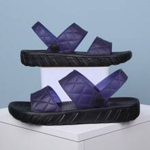 男士室内外拖鞋，防滑软底时尚 EVA 拖鞋，夏季休闲室内居家/办公室/沙滩凉鞋 - 藍色 - 查看 1