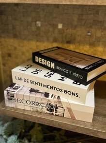 Kit With 3 Fake Books Desk Book Organizer Box Decorative Object Holder - CASA - Ver 1